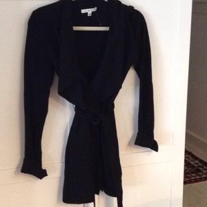 Black wrap cotton cardigan